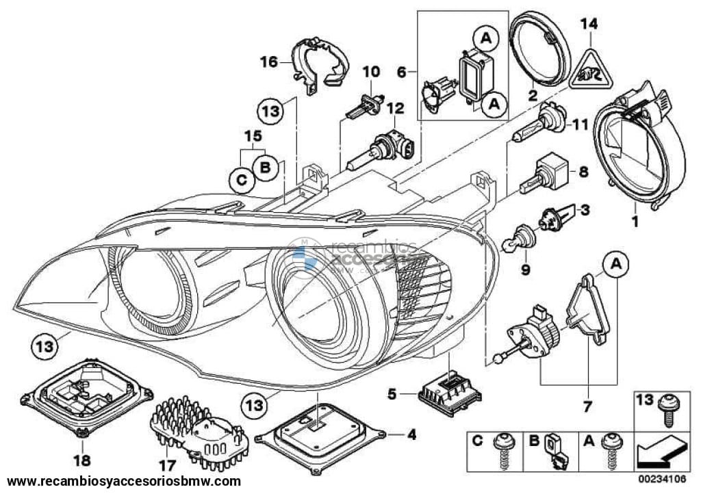 Tapa Cubierta Luz De Carretera/luz Diurna Faro Delantero Para Bmw F06 F12 F13 E70. Original