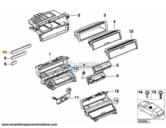 Tapa / Cubierta Tapita Para Mueble (Bajar Mandos Aire Acondicionado) Bmw E46 Recambios