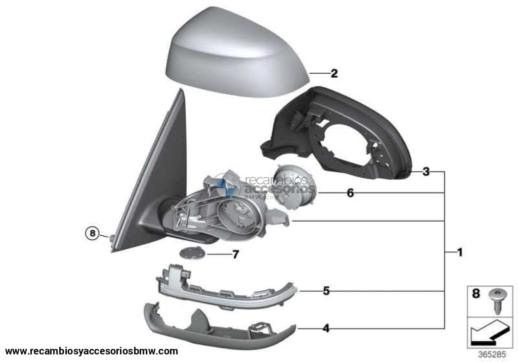 Tapa De Espejo Exterior Imprimada. Para Bmw X5 F15 . Original Bmw. Recambios