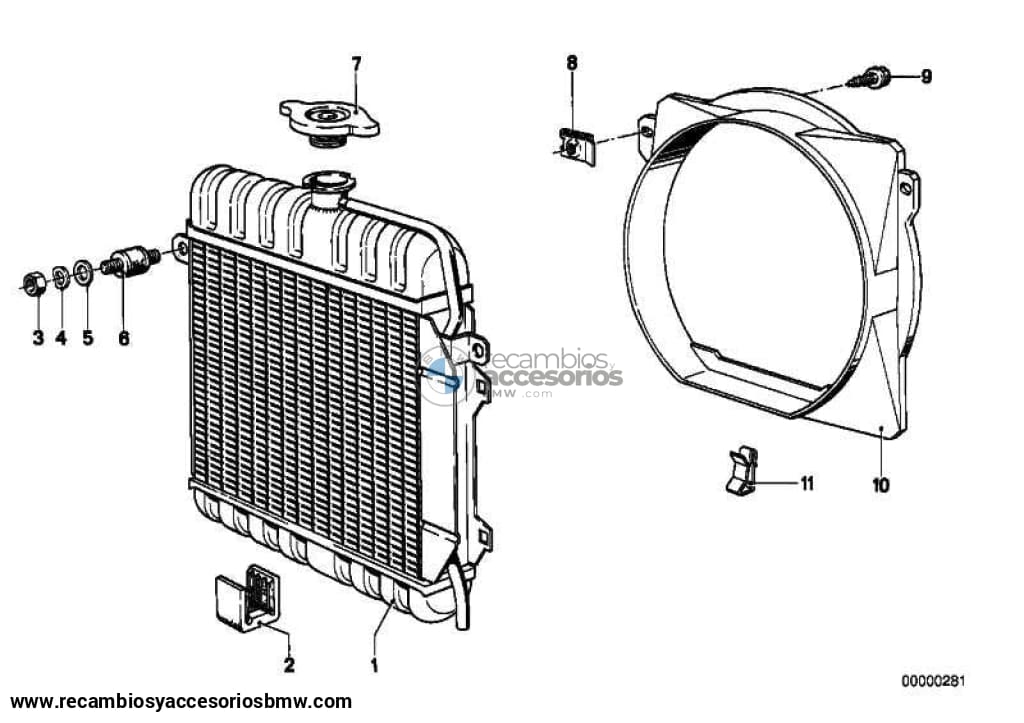 Tapa De Radiador D=60 Mm 1.0 Bar Para Bmw 1500-2000Cs 1502-2002Tii 2.5Cs-3.0Csl 2500-3.3Li E21 E12