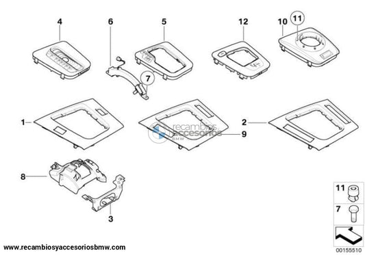 Tapa Embellecedor Cromado Cambio De Marchas Smg Para Bmw M3 E46. Original Recambios