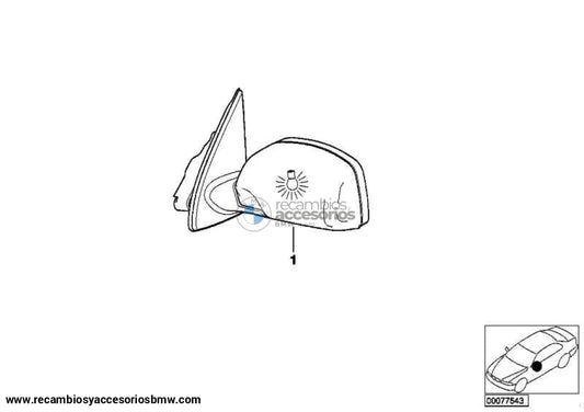 Tapa Imprimada Retrovisor Exterior Para Bmw E53 X5 . Original Recambios