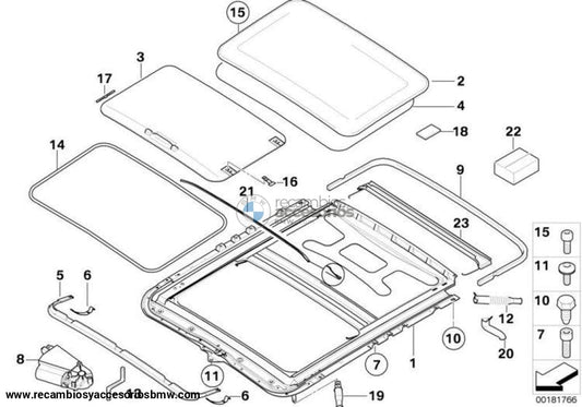 Tapa Inferior Techo Solar Para Bmw E46. Original De Recambios