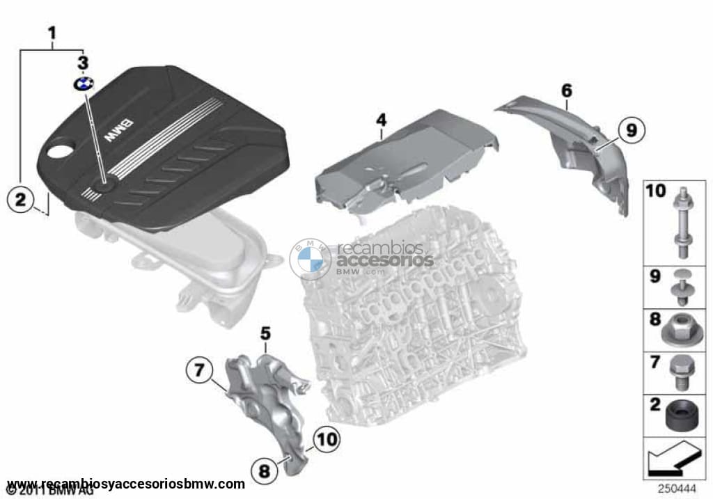 Tapa Motor Para Bmw F30 () F31 F34 Gt (Gran Turismo) F32 F33 F36 ) . Original Bmw. Recambios