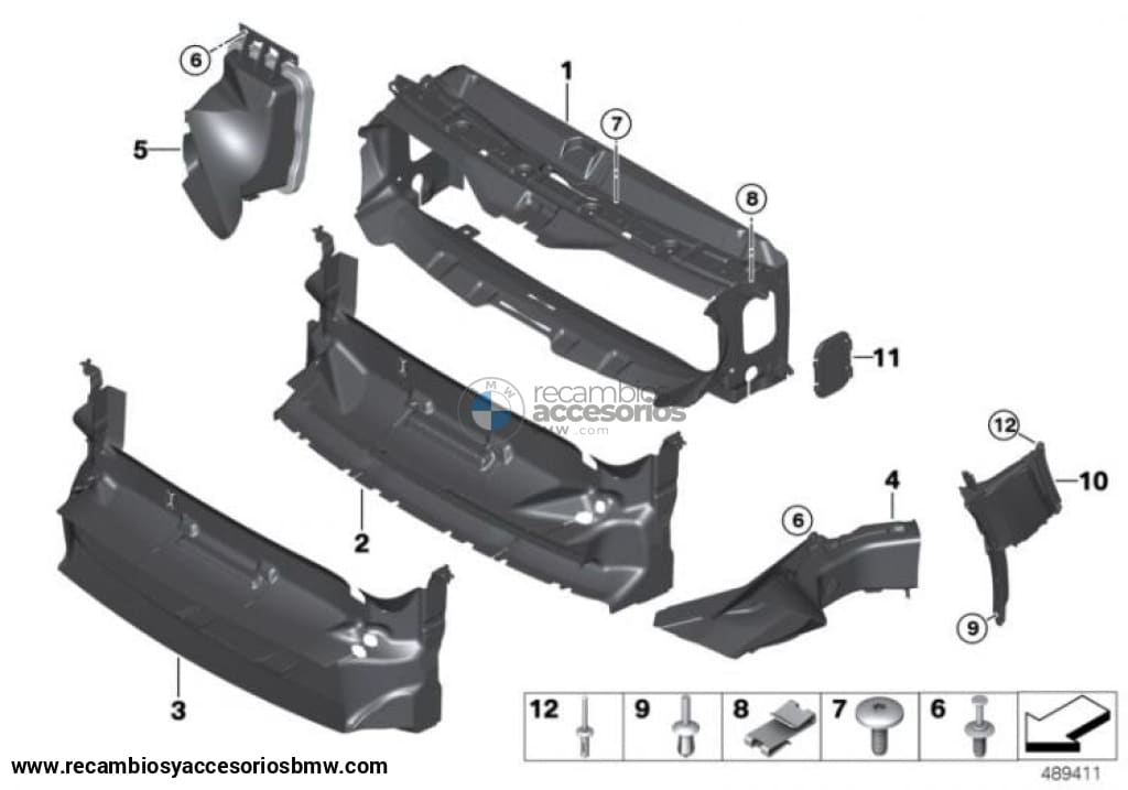 Tapa Para Conducto De Aire Bmw F2X F3X. Original Recambios