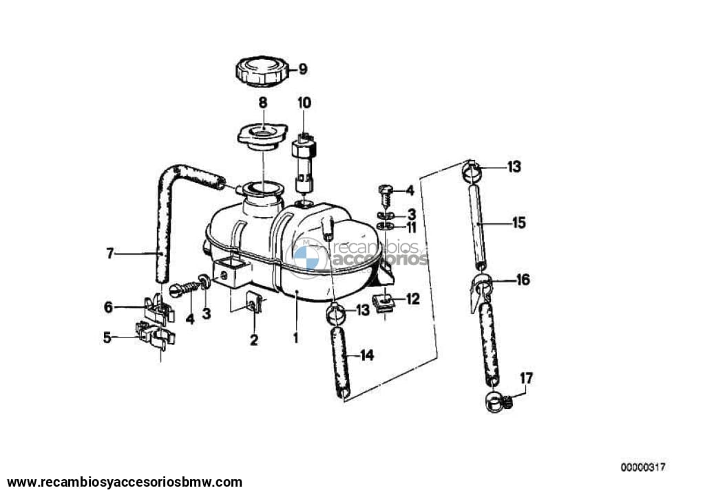 Tapa Radiador 1.2Bar Para Bmw E30 2-Puertas 4-Puertas E28 E24 E23 Z1 . Original Bmw. Recambios