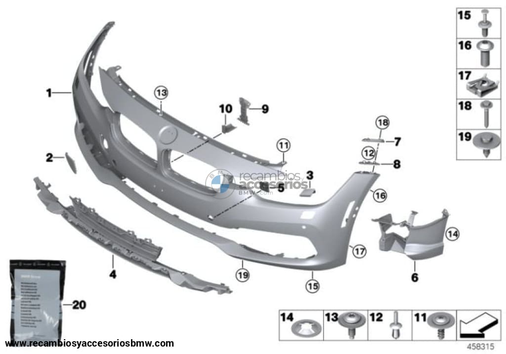 Tapa Tapita Adorno Tobera Limpieza Faros Delanteros Para Bmw F30 F31. Original Recambios