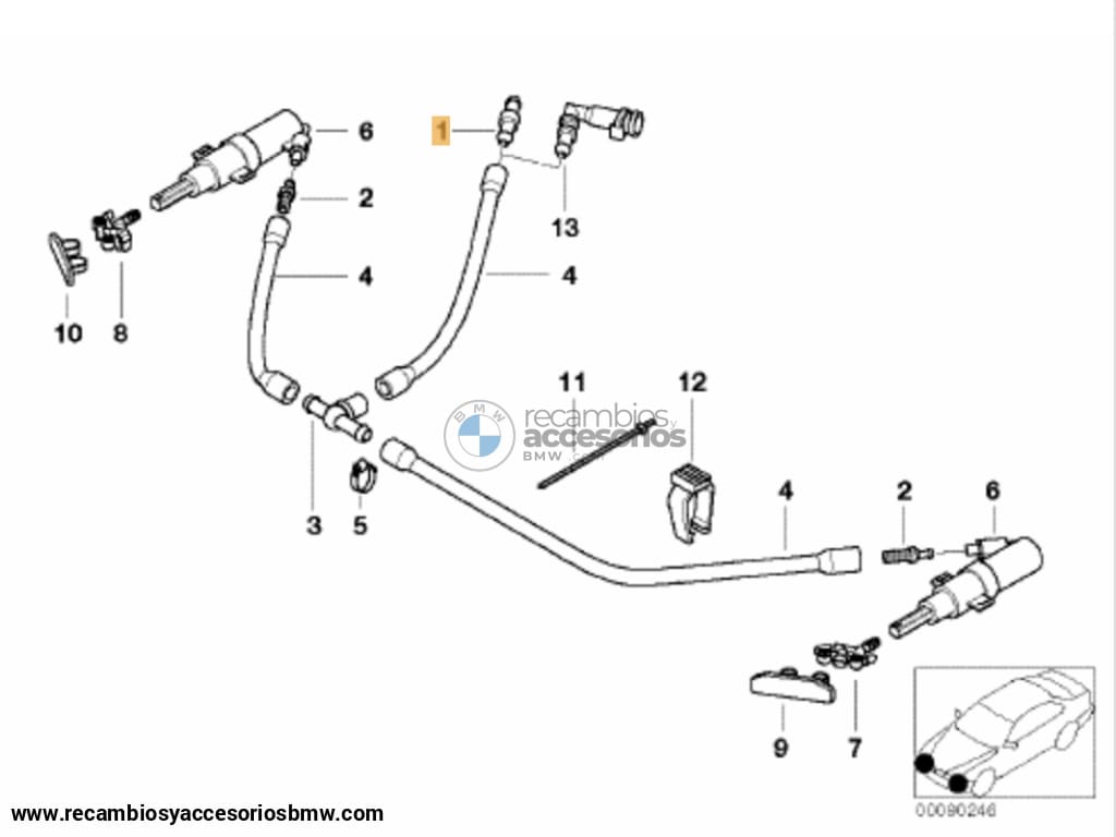 Tapa / Tapita Inyectores Lavafaros Bmw E46 Berlina Touring. Original Recambios