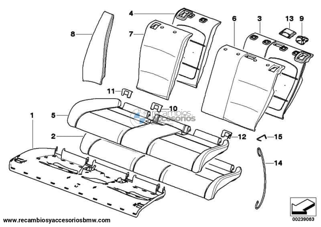 Tapa Tapita Isofix Asiento Trasero Parte Atras Para Bmw E46. Original Recambios