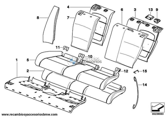 Tapa Tapita Isofix Asiento Trasero Parte Atras Para Bmw E46. Original Recambios