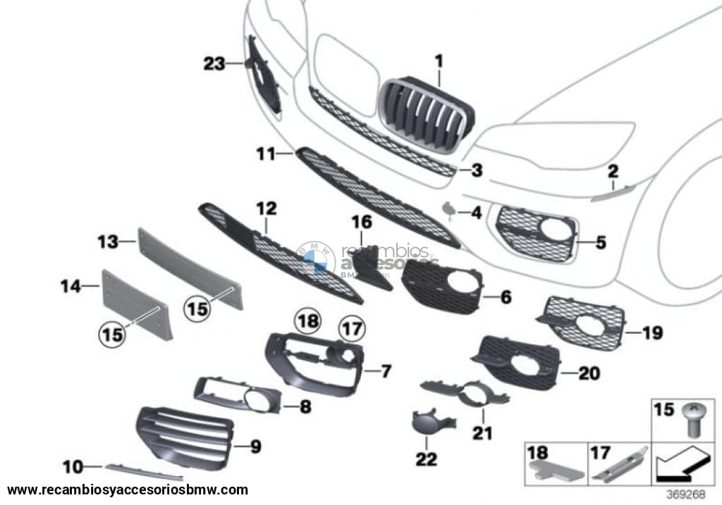 Tapa Tapita Remolque Delantero Imprimado Para Bmw X6 E71. Original Recambios