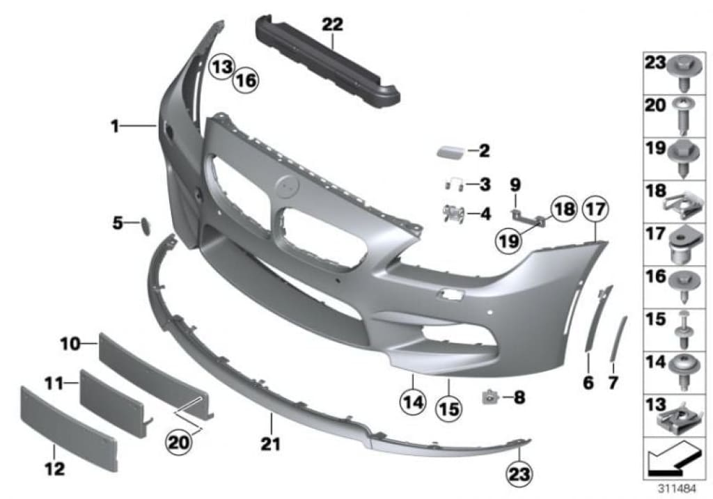 Tapa Tapita Remolque Parachoques Delantero M Para Bmw M6 F12 F13 F06. Original Recambios