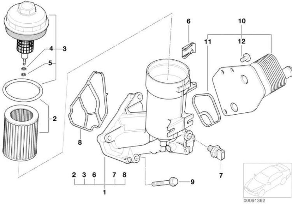 Tapa Tapo Filtro De Aceite Para Bmw E46 E83 E90 E60 E61 E91 E87. Original Recambios