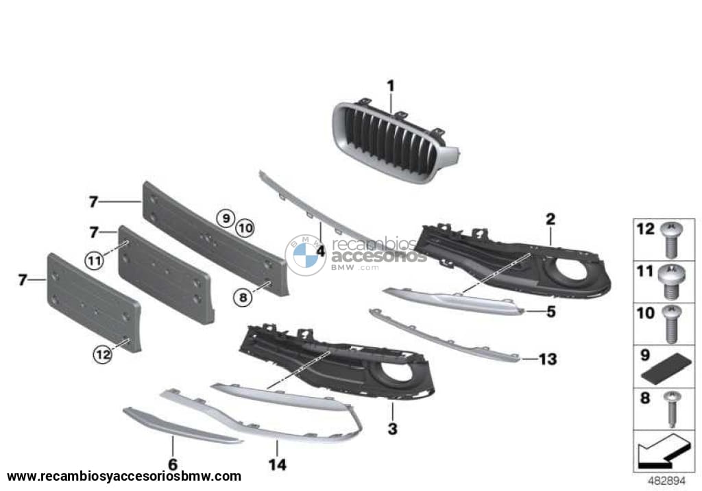 Tapa Toma Aire Sport Para Bmw F30 F31 . Original Recambios