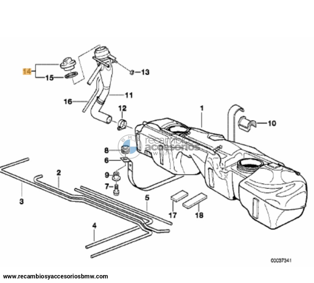 Tapón Deposito De Combustible Sin Cerradura Para E31 E34 E38 E36. Original Bmw Recambios