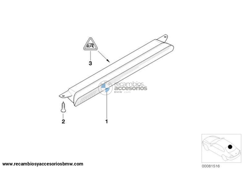 Tercera Luz De Freno Roja Original Bmw Para E53. Original Recambios