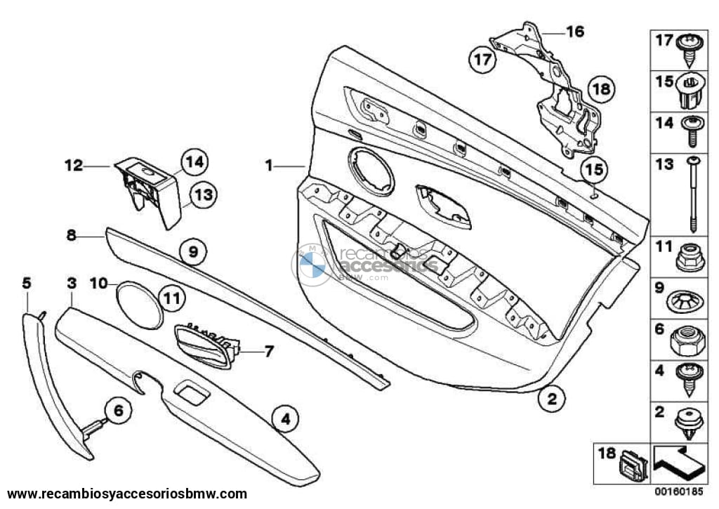 Tira Embellecedor Decorativa Puerta De Aluminio Trasera Alu Feinschliff Para Bmw Serie 5 E60 E61 .