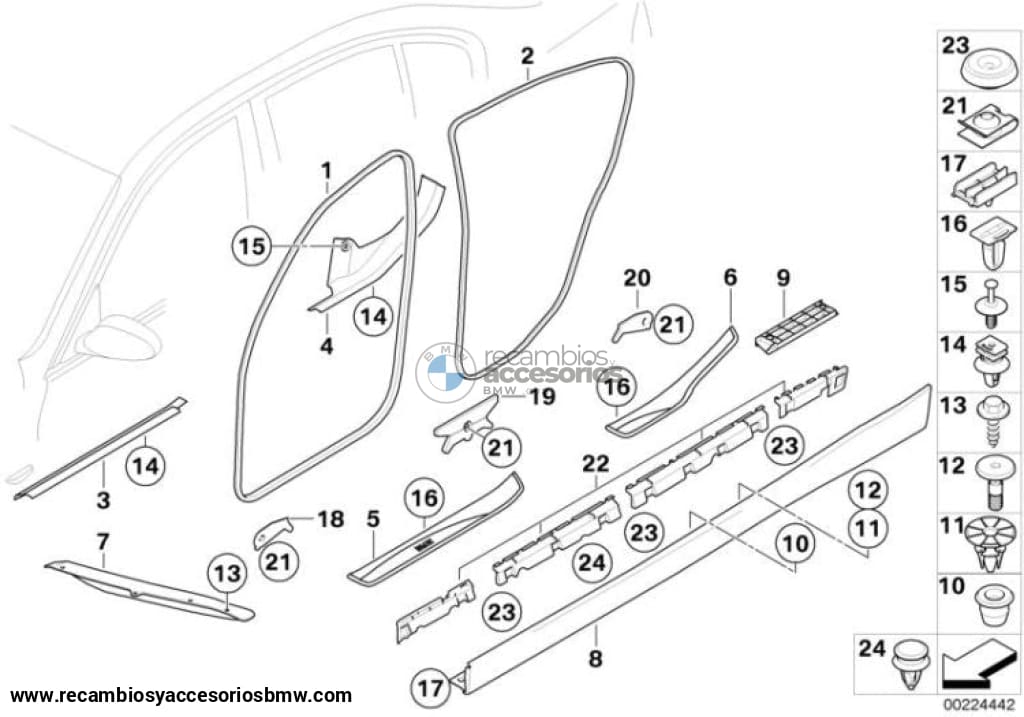 Tira Moldura De Entrada Frontal En Color Negro Para Bmw E90 E91 F31 F11 G31 G11 E31 F91 E71.