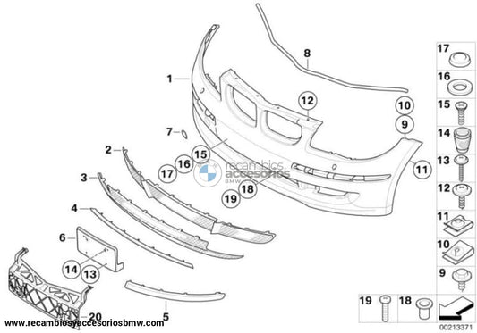 Tira Protectora De Goma Parachoques Delantero Izquierdo Grundiert/pdc Para Bmw Serie 1 E87 E81.