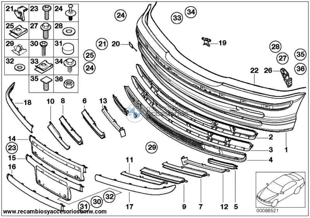 Tornillo Phillips Para Plastico Ts5X25-Znnid-Sw Bmw E81 E82 Edrive E87 E88 F20 F21 E46 E90 E91 E92