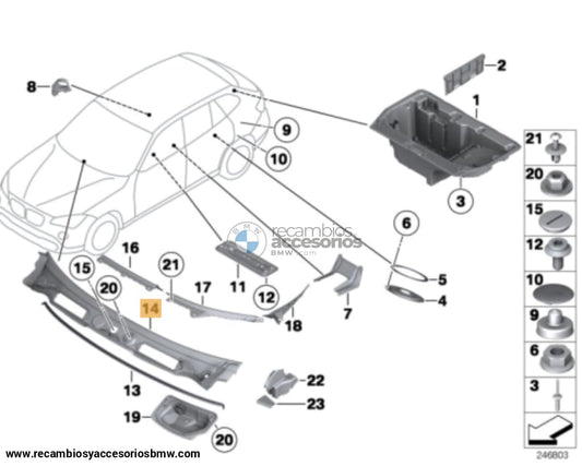 Torpedo Vierteaguas Bmw X1 E84. Original De Recambios