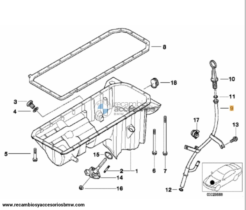 Tubo Varilla Indicadora Aceite Para Bmw 3Er (E46) 5Er (E39) Z4 (E85). Original Recambios