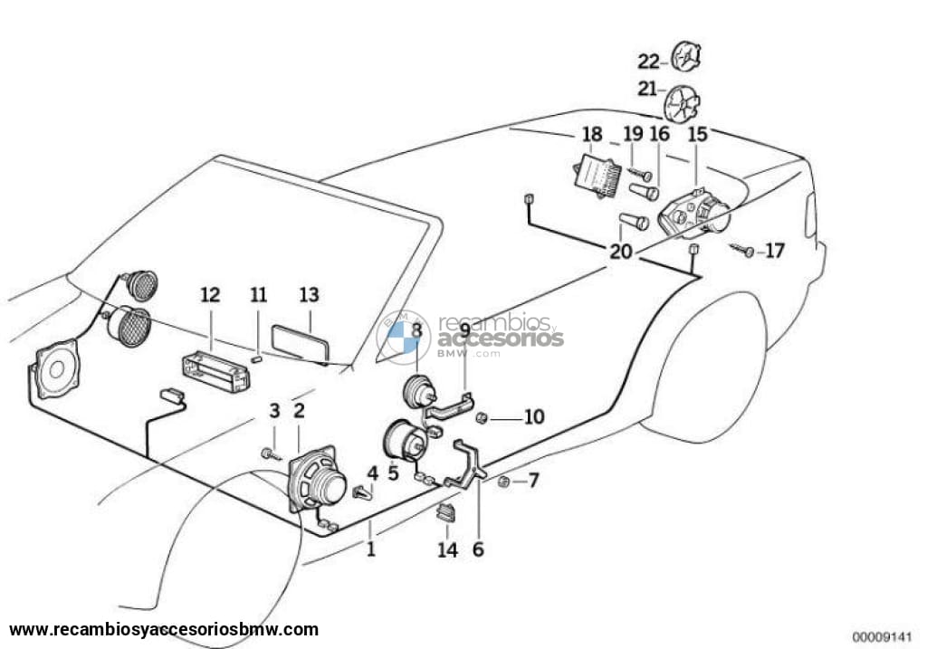 Tweeter Schwarz Altavoz Top-Hifi Original Bmw Para E36. Recambios