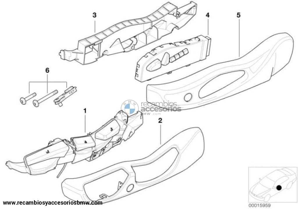 Unidad De Accionamiento Botonera Asiento Delantero Para Bmw E46 E53 E63 E83 E85 E83. Original