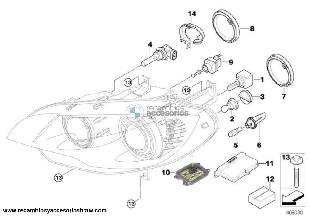 Unidad De Control / Balastro Xenon Light Para Bmw E60 E61 E65 E66 E70 E71. Original Recambios