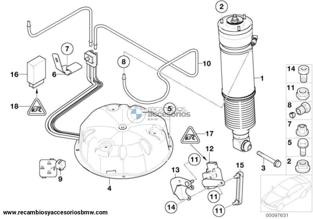 Unidad De Control Suministro Aire Para Bmw E61 E65 E66. Original Recambios