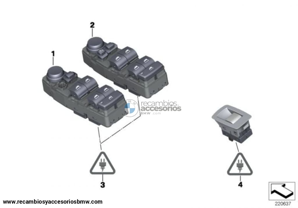 Unidad De Mando Módulo Interruptores Puerta Conductor Para Bmw F07 Gt F10 F11 F18 F25. Original