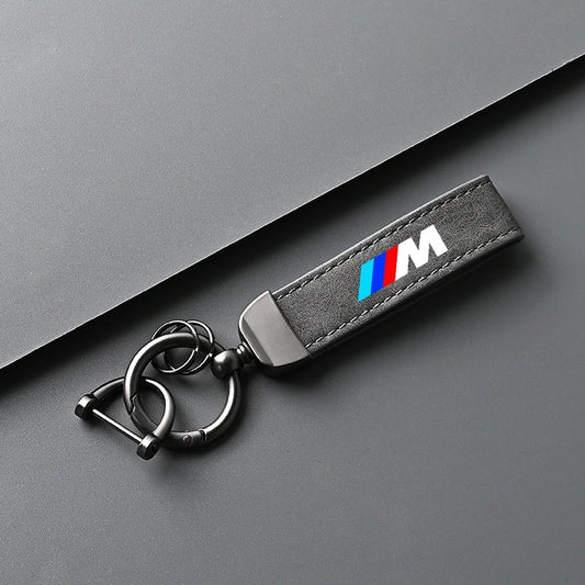 BMW Keychain // M couro com fivela de metal - design exclusivo cinza ou preto