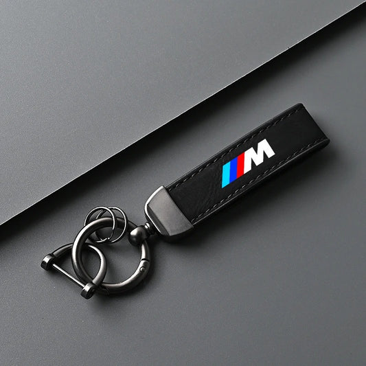 BMW ///M Leather Keyring with Metal Buckle – Exclusive Design in Grey or Black