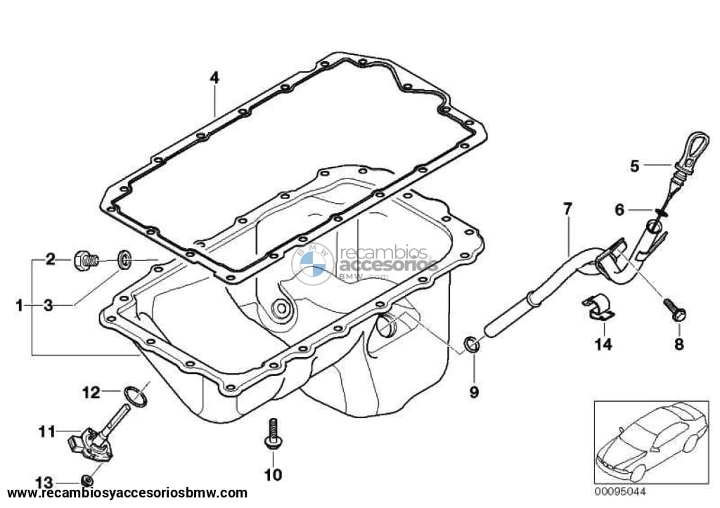 Varilla De Nivel Aceite Serie 3 Para Bmw E46 . Original Recambios