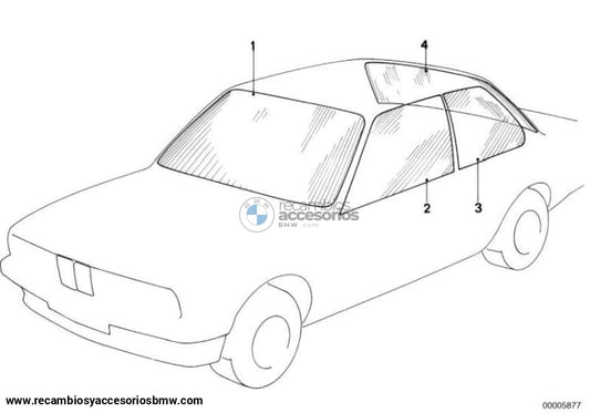 Ventana Lateral Transparente Para Bmw 2 Puertas E30. Original Recambios